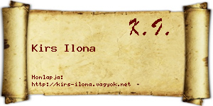 Kirs Ilona névjegykártya